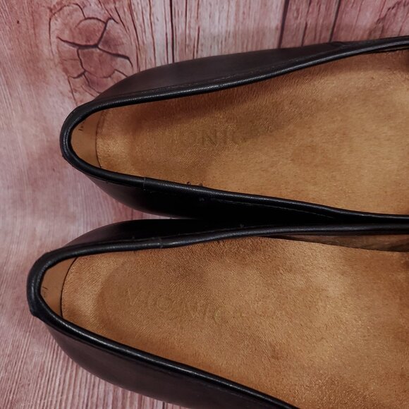 Vionic Orinda Ballet Flats Womens Size 8.5 Wide Square Toe Shoes Black Leather - Picture 7 of 15